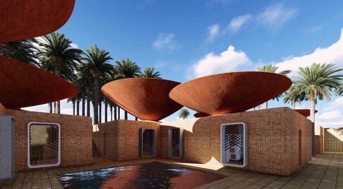 Bowl-Shaped Roofs Harvest Rainwater To Naturally Cool Homes In Arid Environments