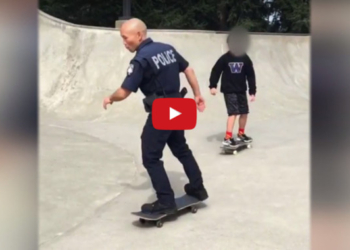 Police Officer Skates With Youth While On Patrol For An Inspiring Reason