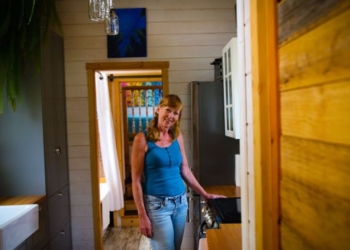Woman Creates Sustainable Business and Tiny House Paradise with Private Hot Springs and Geodesic Dome
