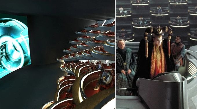 New Socially Distanced Movie Theater in Paris Looks Like Star Wars Prequels’ Galactic Senate
