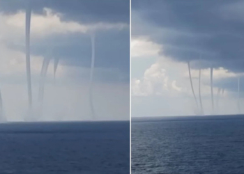 Awe-Inspiring Video Shows SIX Waterspouts Churning in Gulf Coast as Region Prepares for Brutal Storms