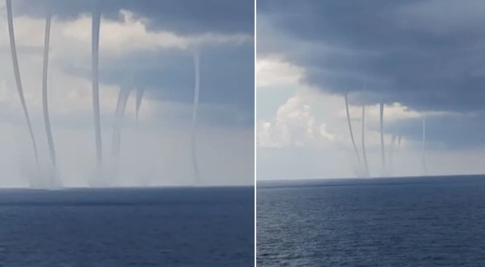 Awe-Inspiring Video Shows SIX Waterspouts Churning in Gulf Coast as Region Prepares for Brutal Storms