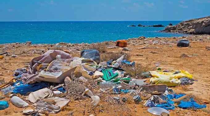 plastic on beach