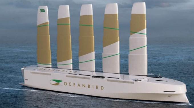 wind powered cargo ship