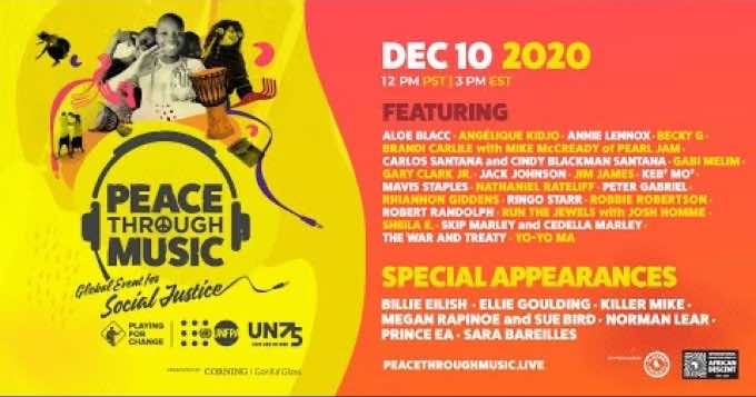 Join ‘Peace Through Music’ December 10th | 200+ Musicians | Streaming on YouTube