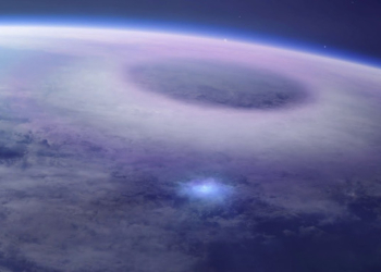 Exotic “Blue Jet” Lightning Shooting From Electrical Storm Captured by Space Station