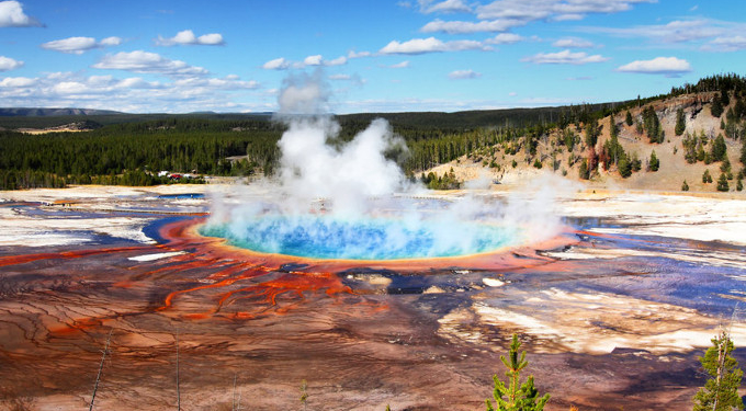 Grand Prismatic Spring In Yellowstone National Park