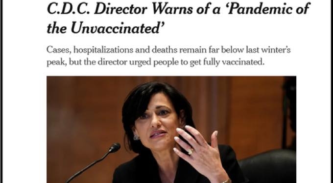 The Lancet Scolds Those Claiming “Pandemic Of The Unvaccinated”